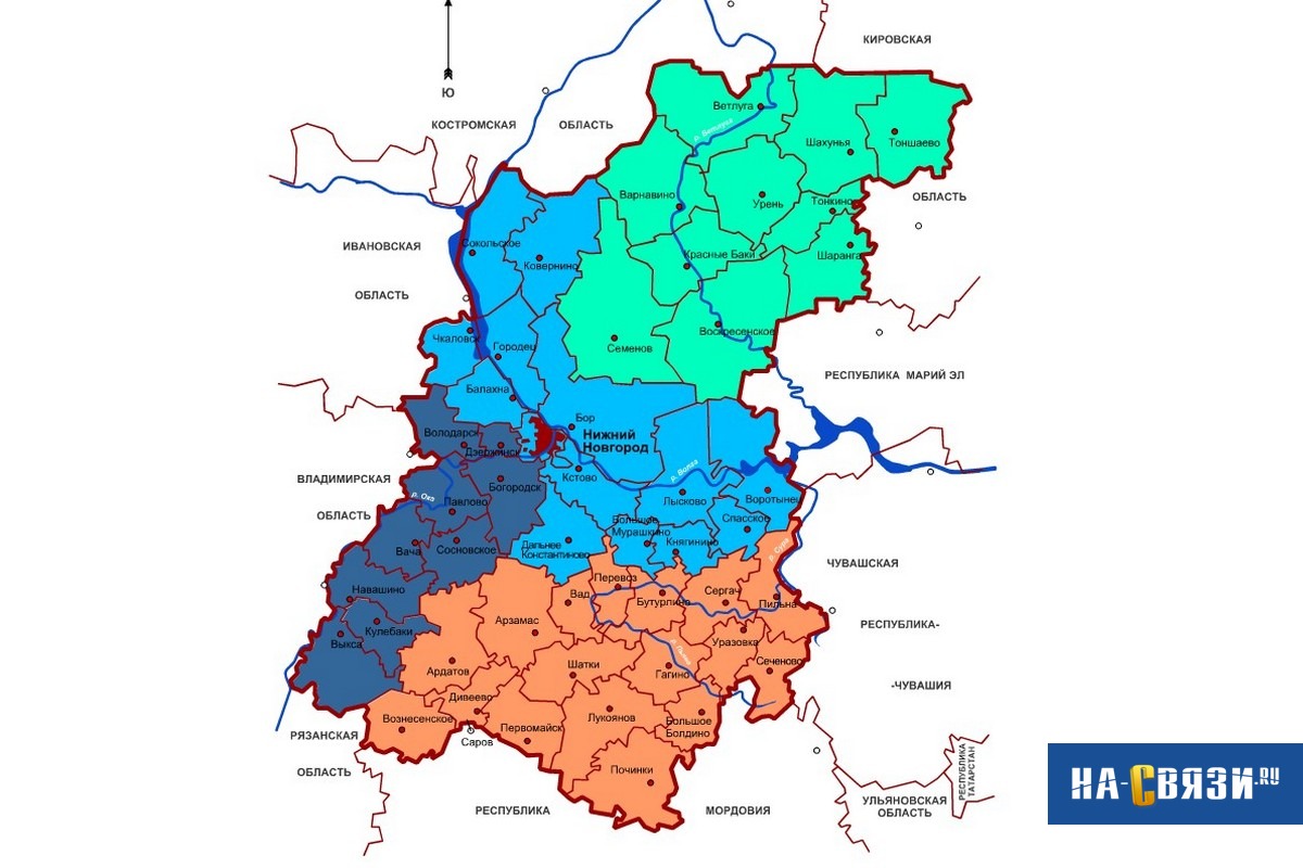 Картинка карта нижегородской области